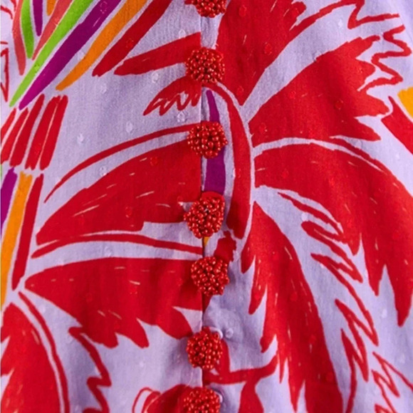 FARM Rio LILAC COLOR BIRDS MIDI DRESS LILAC COLOR BIRDS - Picture 4 of 6